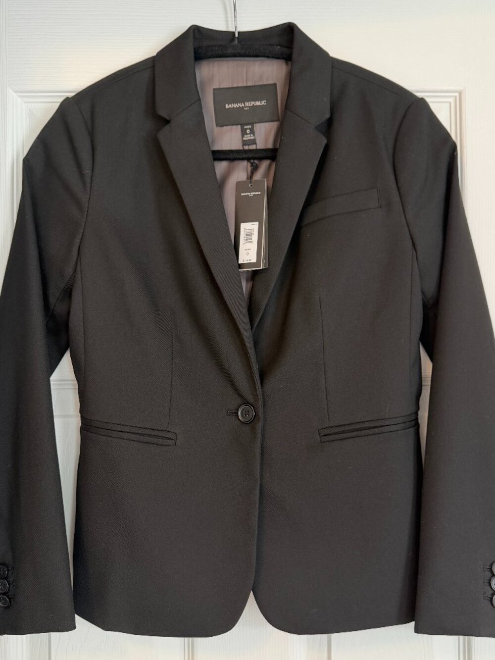 Banana Republic Women's Tailored Black City Washable Blazer 0 Petite NWT